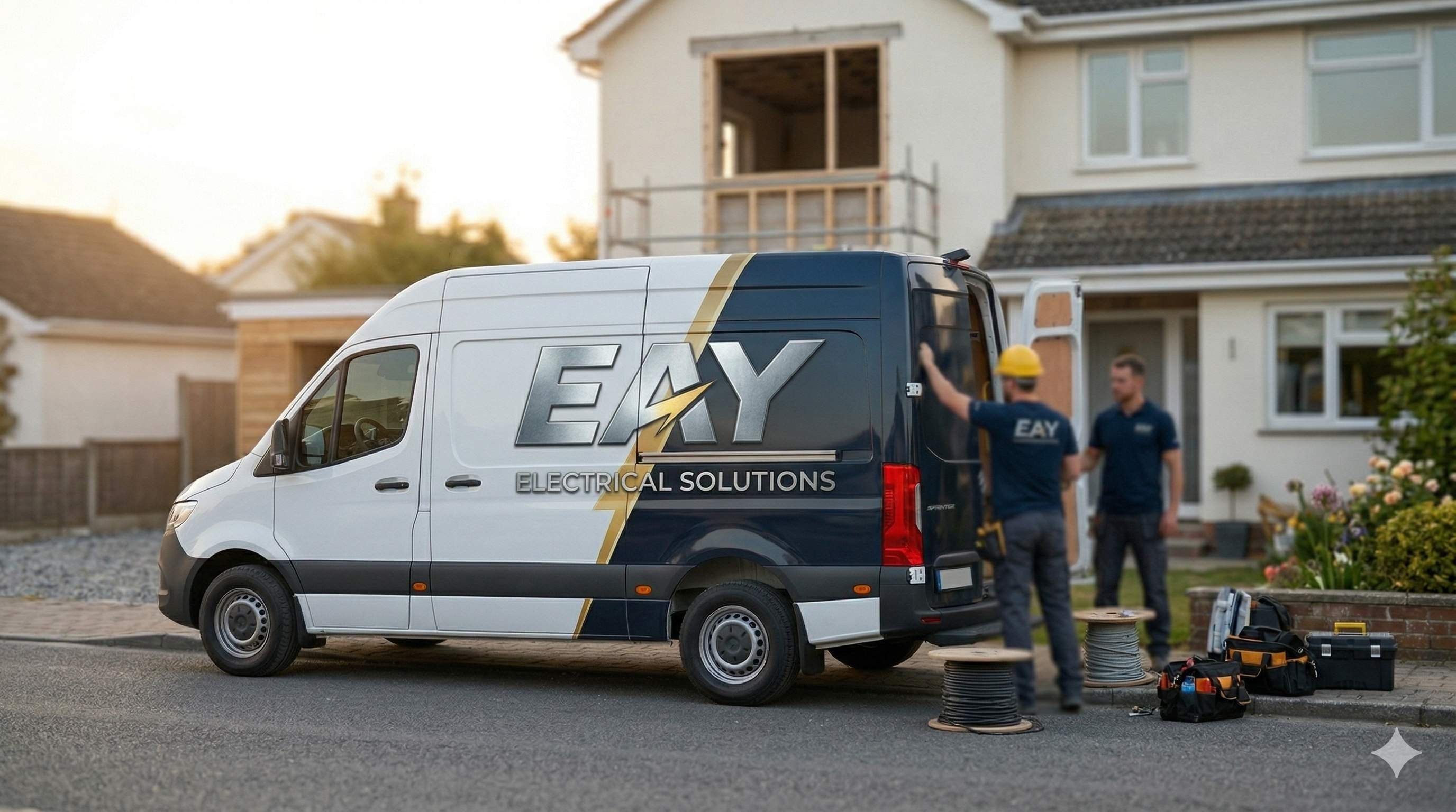 EAY Electrical Solutions team working on site