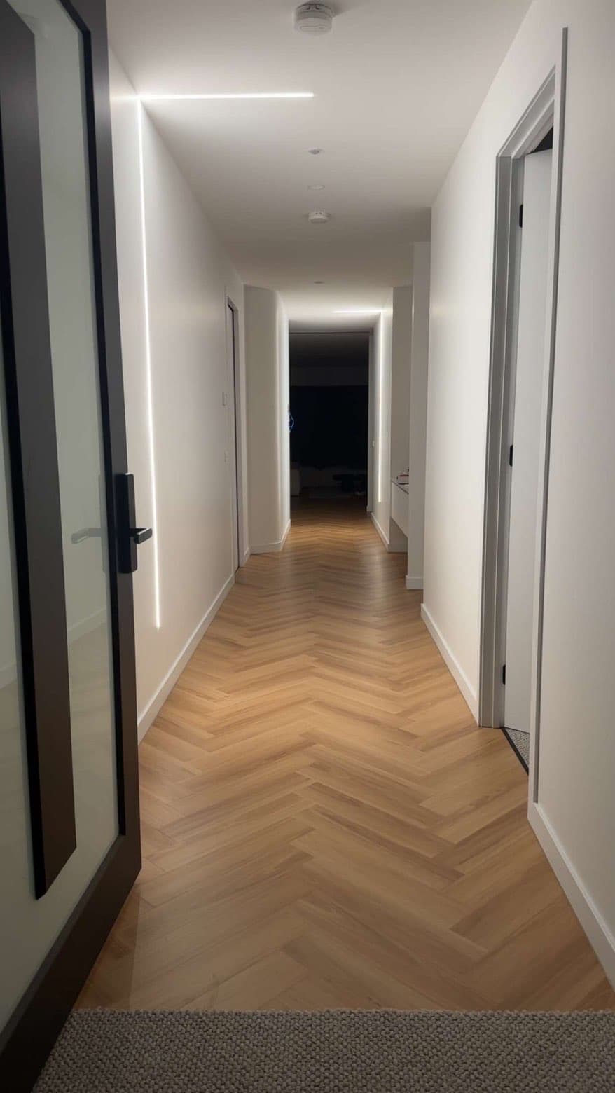 Hallway recessed ceiling LED lighting